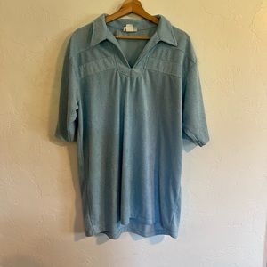 Baby Blue Retro Terrycloth Polo